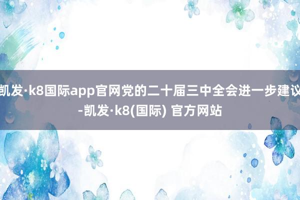 凯发·k8国际app官网党的二十届三中全会进一步建议-凯发·k8(国际) 官方网站