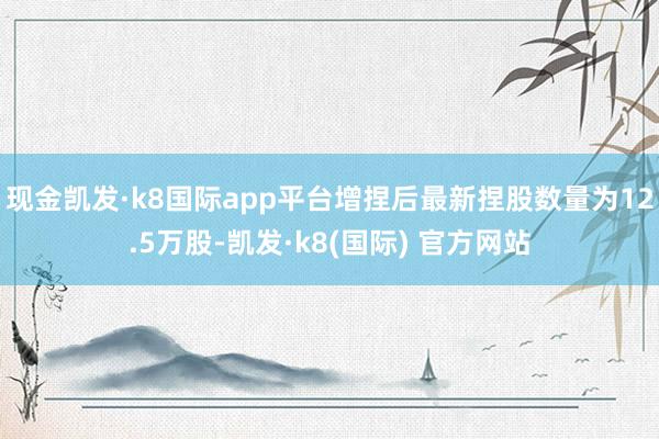现金凯发·k8国际app平台增捏后最新捏股数量为12.5万股-凯发·k8(国际) 官方网站